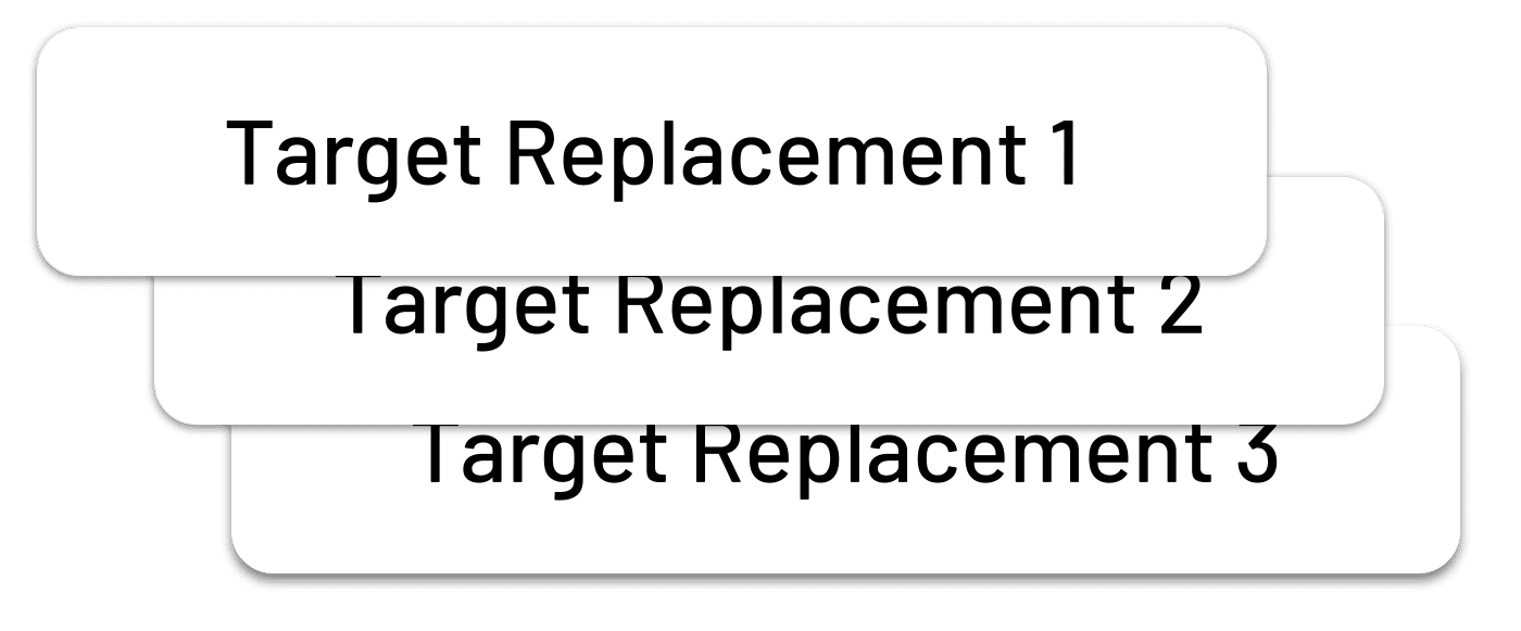 Step 4 of the exchange process: target replacments